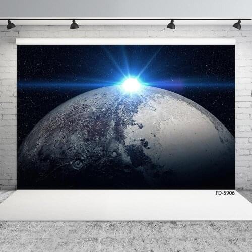 Planet Light Space Photo Background Computer Printed Photography Photocall Backdrop for Children Baby Portrait Photoshoot Props