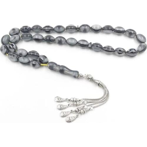 Tasbih Rosary Gray resin 33 beads EID gift ADHA Muslim bracelet rosary islamic Jewelry Accessories Misbaha shop arabic fashion