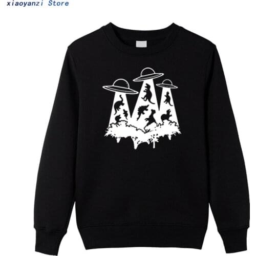 UFO sweatshirts Dinosaur Abduction Take It Away men women hoodies High Quality sportswear Cotton pullovers