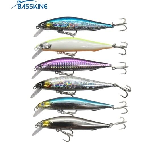 BASSKING Sinking Minnow Bait 8cm/10g 10cm/14g Hard Fishing Lure Isca Artificial Para Pesca Leurre Peche Fishing Wobbler Swimbait