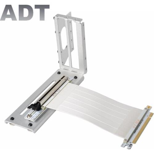 Riser Silver White PCI-E Graphics Card Vertical Bracket GPU Holder + GEN3 PCI-E 3.0 16X Riser Extension Cable 10~100CM