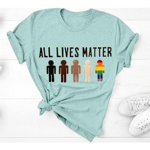 All Lives Matter Letter Print Women T-shirt 2021 Summer Fashion Short Sleeve Top O-neck T Shirt Casual Plus Size 5XL Graphic Tee