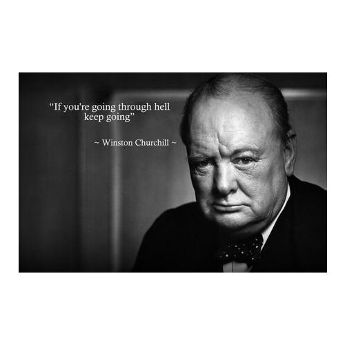 Winston Churchill Inspirational Photo War Hero Motivational Quote Art print Silk poster Home Wall Decor