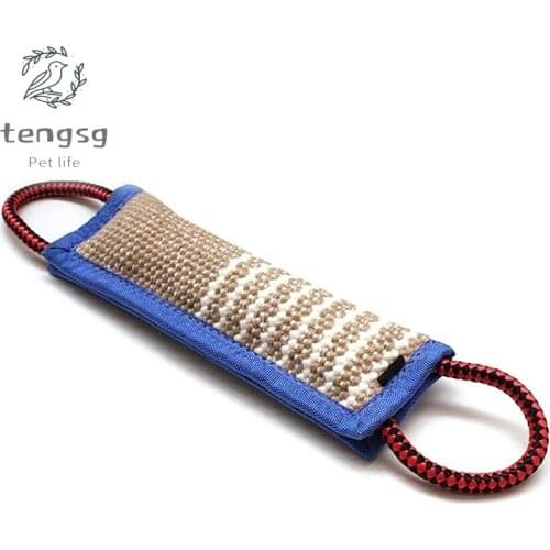 Pet Toys Funny Dog Bite Tug Toy With Two Handles Dog Pillow Jute Bite Exercise Toy Interactive Chew Toys For Medium To Large Dog