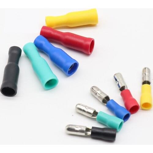 Female and Male Insulated Electric Connector Crimp Bullet terminal for 22~16 AWG Audio Wiring