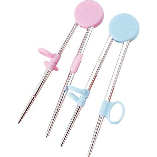 1 Pair Childrens Training Chopsticks with Box Baby Feeding Practice Chopsticks Complementary Reusable Food Tableware Set