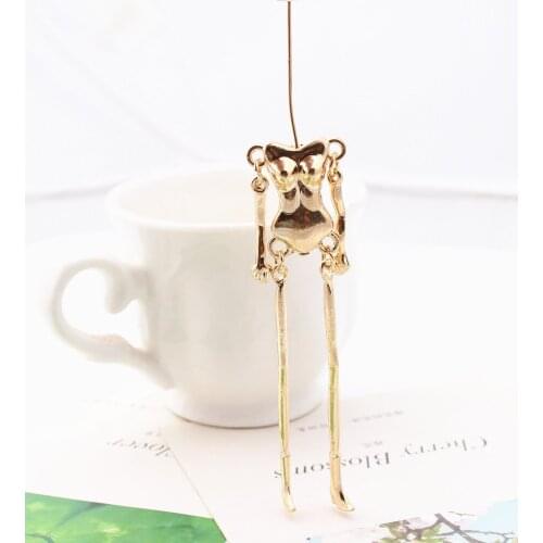 12 pcs/lot Doll Necklace Metal Body skeleton alloy nude DIY Jewelry findings accessories For Women Christmas gift 11.5 x1.8cm