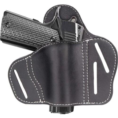 1911 Holster OWB, Leather Pancake Holster Fits All 1911 Style Handguns - Colt 1911 - Sig Sauer - Remington - Ruger & More