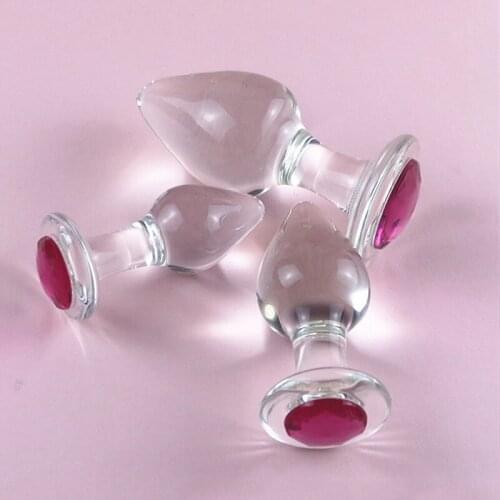 3 Sizes Glass Anal Dildo Butt Plug Anal Beads Erotic Sex Toy for Women Adult Products for Couples Crystal Glass Anal Stimulator