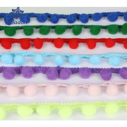 5Yards/Lot Pompom Ball Lace 10mm Pearl Pom Pom Trim Fringe Ribbon Sewing Kintted Lace Fabric Handmade DIY Craft Accessories