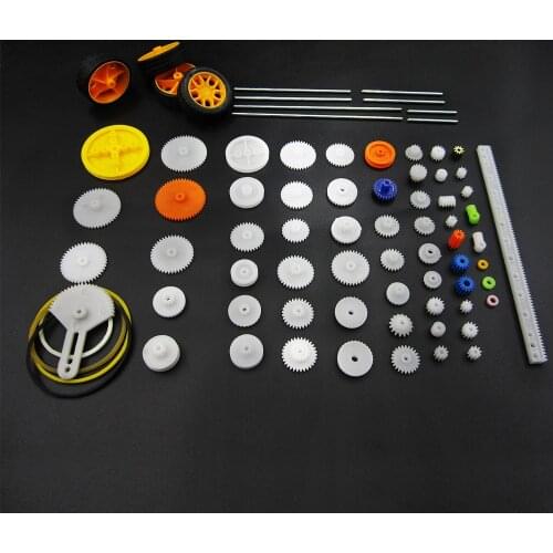 78 pcs/lot different type mini gear Concave wheel car axle Plastic gear mini Belt Wheel Sets for Model car