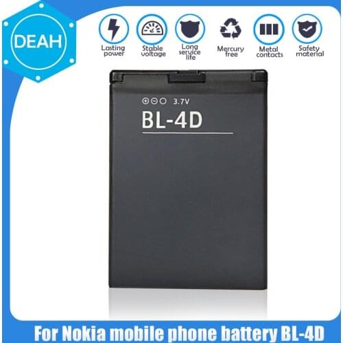 1PCS 1200mAh BL-4D BL4D BL 4D Phone Battery For Nokia N97 mini N8 N5 E5 E6 E7 702T T7 803 N803 Rechargeable Lithium Polymer Cell
