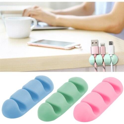 2PC Car Wire Holder Silicone for Earphone USB Cable Clip Self-adhesive Line Clasp Clamp Cable Organizer Tie Fixer Car Hook Stuff