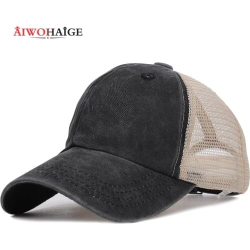 2019 Fashion Retro Summer Mesh baseball Cap Spring Snapback Women Men Washed Cotton Adjustable Hat Trucker Vintage Sport Shades
