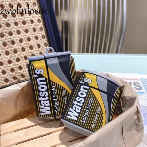 Brand Watson Soda Drink Case 3D For Airpods 1 2 Pro Charging Box Soft Silicone Wireless Bluetooth Headset Protect Cover Coke