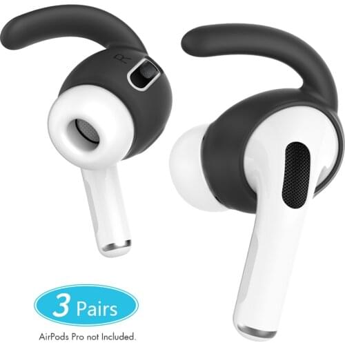 AhaStyle 3 Pairs Silicone Earbuds Covers for Apple AirPods Pro 3 Storage Hook Pouch + Anti-Slip Ear Tips for EarPods Accessories
