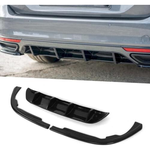 Gloss Black for Maxton Style Rear Bumper Diffuser Extension Lip With Side Splitter Fit for VW Passat Variant R-Line B8 2015-2019
