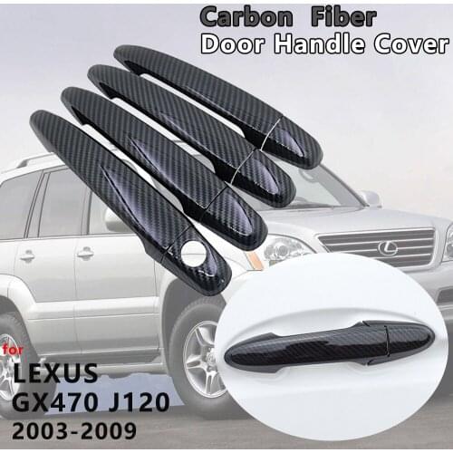 For Lexus GX470 J120 2003 2004 2005 2006 2007 2008 2009 Carbon Fiber Door Handle Cover Trim Catch Car Cap Stickers Accessories