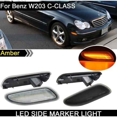 For USA Version BENZ W203 C CLASS C230 C240 C280 C32 AMG C320 C350 Car Front Amber LED Side Marker Lamp Turn Signal Light