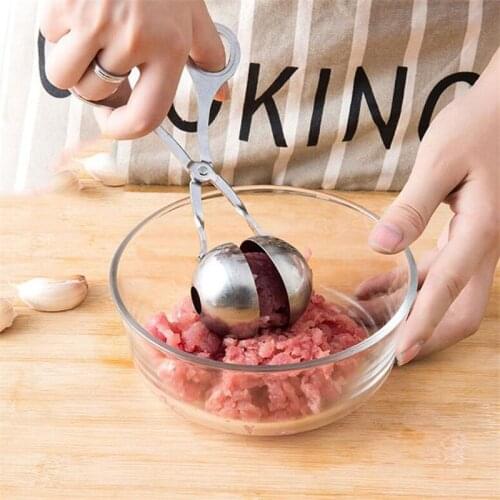 Creative 304 Stainless Steel Meatball Dumpling Machine Ice Cream Clip Dough Spoon Kitchen Gadget DIY Convenient Home Accessories