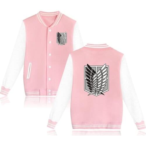 2021 Attack on Titan Anime Baseball Jacket Streetwear Coat Casual Tracksuit Mens Coats and Jackets Plus Size Boys Clothes