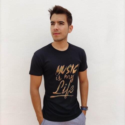 Music Is My Life T-shirt. Hand painted