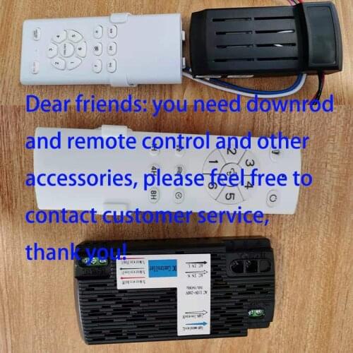 Customized ceiling fan lamp boom, extended boom and remote control and other accessories