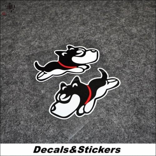 NO.L179 Cartoon Cute Huskies Dog 3M Reflective Modified Stickers Car Glass Waterproof MOTO GP Decals Racing Motorcycle
