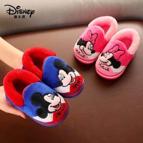 Disney new Disney 1-3 year old children cotton slippers winter boys bags with cotton shoes girls home baby slippers