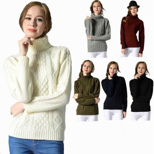 New Elegant Slim High Neck Long Sleeve Sweater