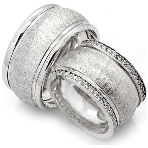 Couple Wedding Ring Sterling Silver 925 Woman And Man Luxury Jewelry Bands Fashion Engagement Anniversary Ancient Greek Model