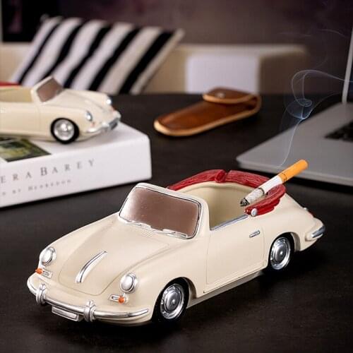 Creative Sport Car Ashtray Large Stylish Living Room Vehicle-mounted Cigar Ash Cup Nordic Home Resin Decoration Smoking Cylinder
