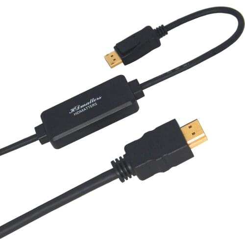 Active 4K HDMI to Displayport 1.2 cable converter 1.8m HDMI in Displayport out for PC PS4 with HDMI to Monitor with Displayport
