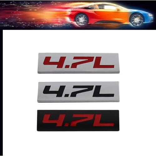 Premium 4.7L 4.7 L car Engine Hood Fender trunk Tail Rear Bonnet Nameplate Decal Emblem Badge Sticker for Universal