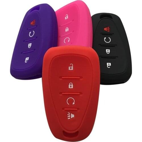 Silica Gel Rubber Key Fob Cover Case Protect Shell Skin Set Hood Holder For Chevrolet Chevy Tracker Key Cover Cap Remote Keyless
