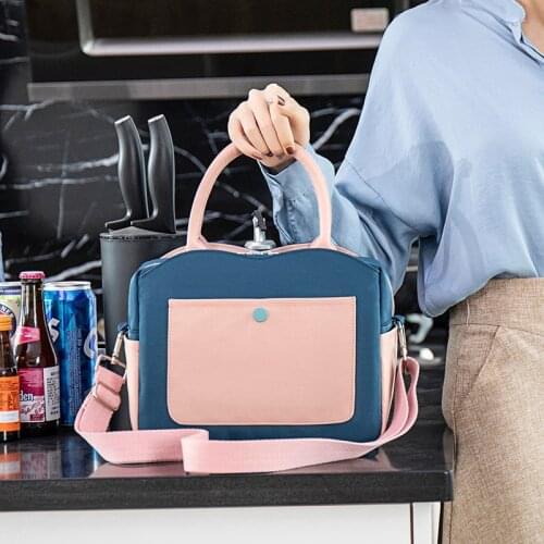 High Capacity Lunch Bag Women Picnic Food Thermal Pouch Waterproof Student Bring Meals Cooler Storage Handbag Accessories Items