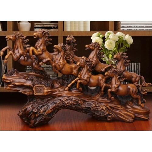 EIGHT FINE HORSES EUROPEAN-STYLE HOME WINE CABINET TV CABINET DECORATION LIVING ROOM OFFICE TABLE GIFTS STATUE HOME
