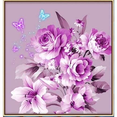 Needlework 5D Diy Diamond Painting Cross Stitch Diamond Embroidery Flowers Vertical Print Rubiks Cube Drill Picture