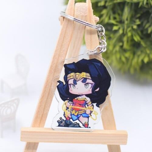 WL0079 Super Heroes Keychain Acrylic Cartoon Keyring Accessories