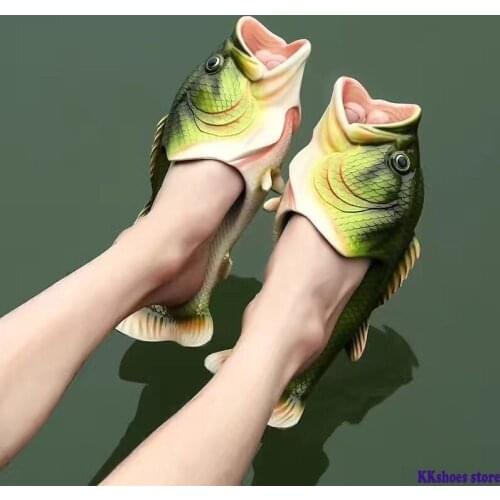 Funny Slippers Man Footwear Family House Shoes Men Large Size 33-47 Summer Beach Slippers Boys Unisex Fish Slippers Men