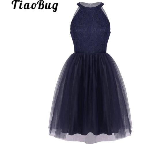 Womens Short Cocktail Dresses Sleeveless Halter Neck Cocktail Party Prom Gown Floral Lace Vestido Women Elegant Pageant Dress