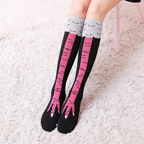 Womens Socks High Tube Over The Knee Socks 3D Cartoon Animal Cute Funny Chicken Socks Autumn And Winter Stovepipe Creative Sock