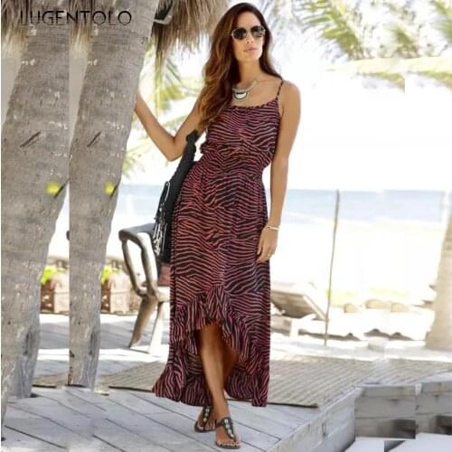 Beach Dress Women Summer Sleeveless Loose Dresses Female Casual Big Swing Street Slash Neck Thin Long Dress Lugentolo