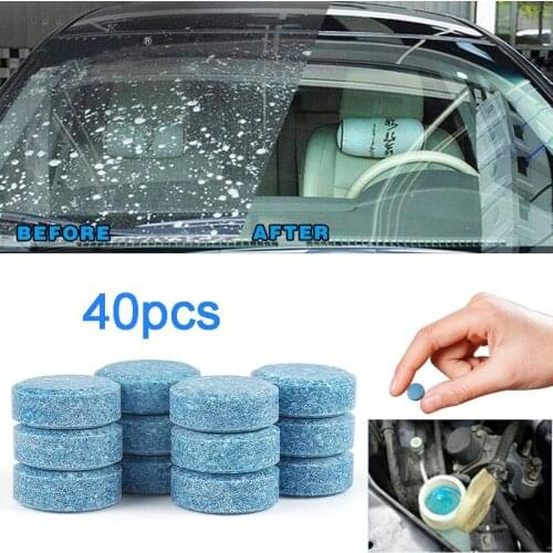 1/20/40 Pcs Car Solid Cleaner Effervescent Tablets Spray Cleaner Car Window Windshield Glass Cleaning Auto Accessories