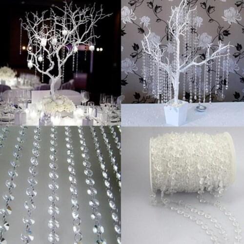 1Roll 10m Garland Diamond Beads String Acrylic Crystal Beads Curtain DIY Home Living Room Hanging Beads Wedding Party Decoration
