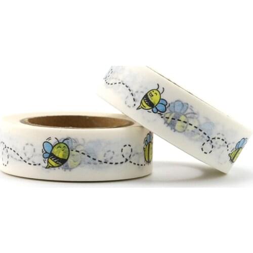 1 roll Cute Decorative bees Washi Tape DIY Scrapbooking Masking animal Tape School Office Supply
