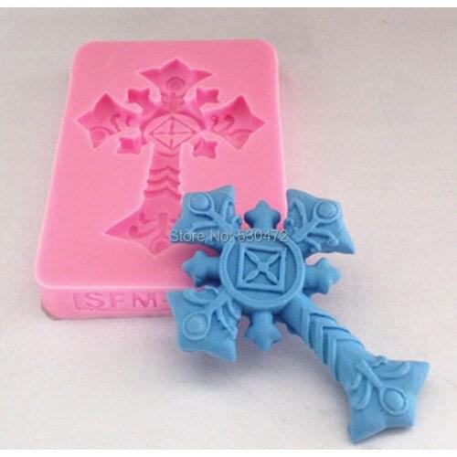 1 PCS Large Vintage Cross Silicone mould fondant chocolate mold kitchen tools