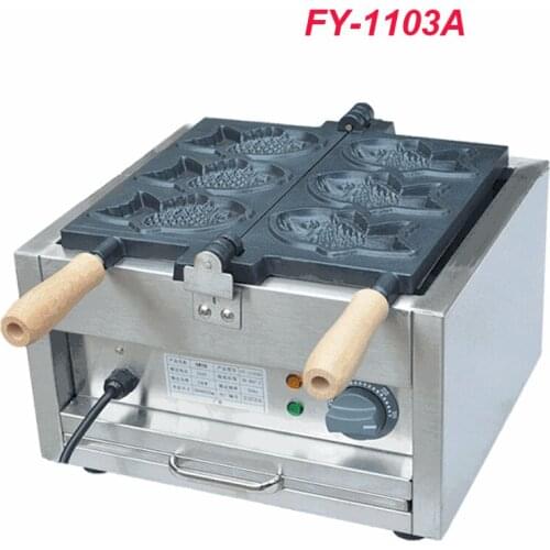 1PC Electric A Plate 3 Fish Taiyaki Maker Machine Snapper Machine with Recipe Fish Waffle Baker FY-1103A 110V/220V