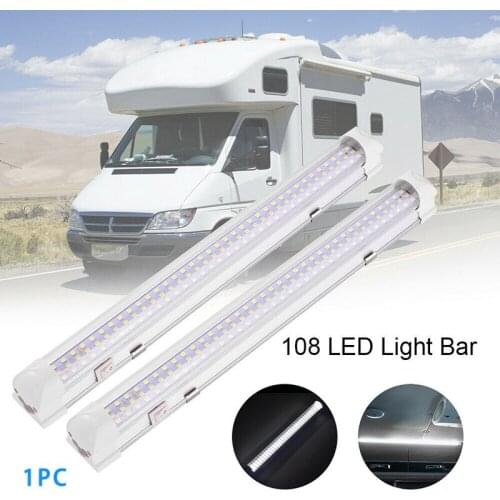 1x 108 LED Interior Light Bar ON/OFF Switch 12V Strip Light Van Bus Caravan 13