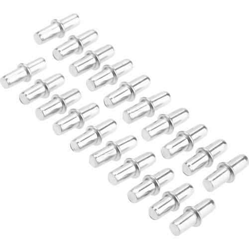 20Pcs 5x19mm Metal Cabinet Wardrobe Shelf Support Pins Studs Pegs Furniture Holder Shelf Bathroom Shower Glass Bracket